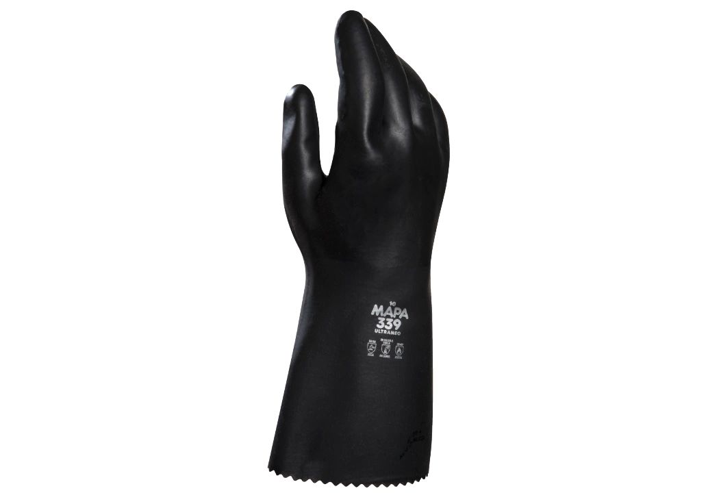 Mapa ULTRANEO 339 Black Polychloroprene Work Gloves, Size 9