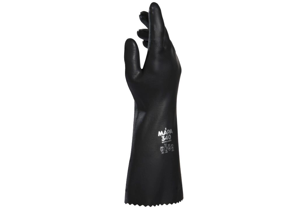 Mapa ULTRANEO 340 Black Natural Latex, Polychloroprene Work Gloves, Size 7