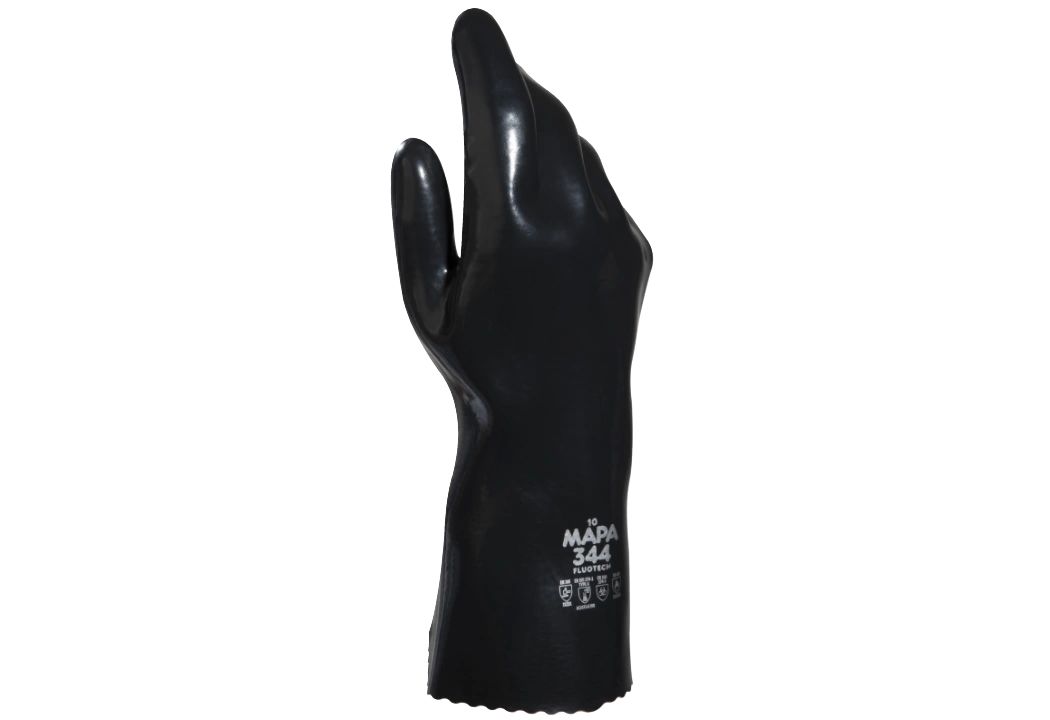 Mapa FLUOTECH 344 Black Fluoroelastomer Work Gloves, Size 10