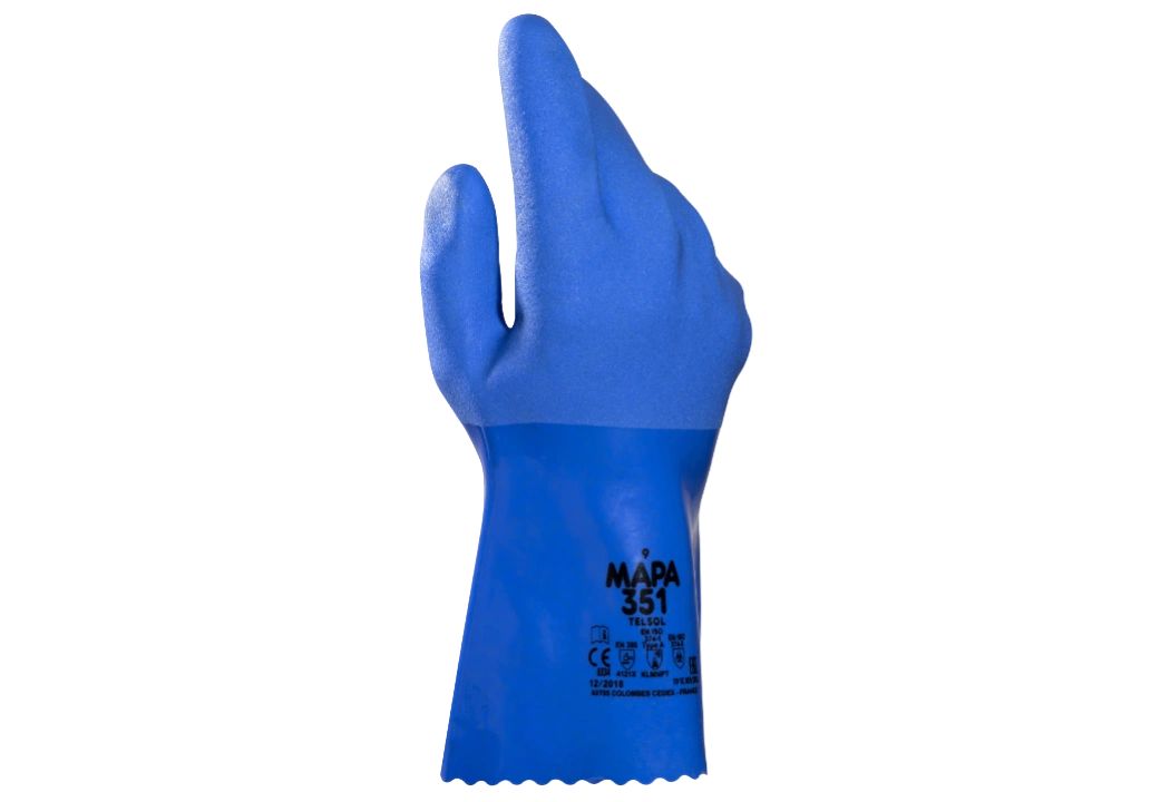 Mapa TELSOL 351 Blue PVC Glove, Size 8