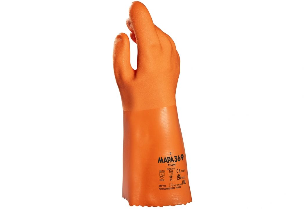 Mapa TELSOL 369 Orange PVC Work Gloves, Size 9