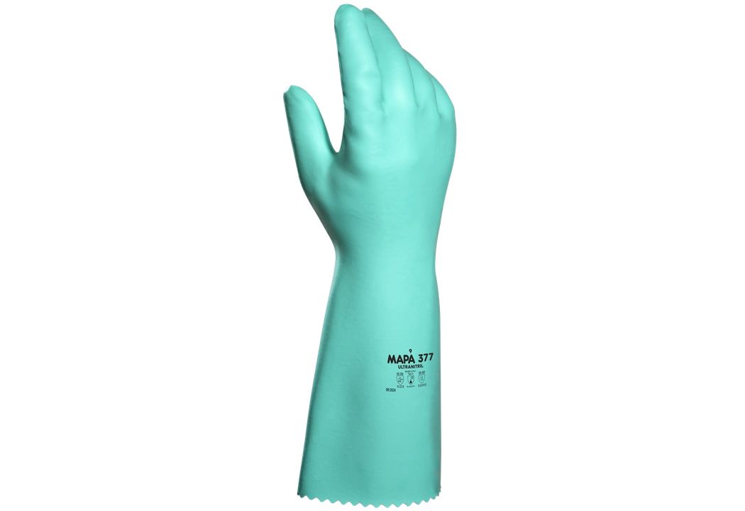 Mapa ULTRANITRIL 377 Green Nitrile Work Gloves, Size 8