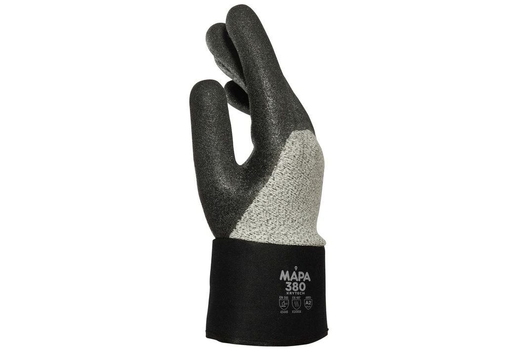 Mapa KRYTECH 380 Black, Grey Nitrile Work Gloves, Size 9