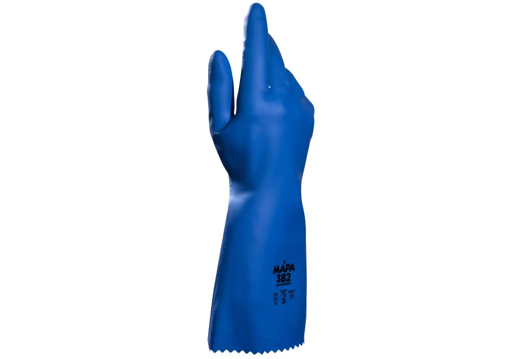 Mapa Blue Polychloroprene Work Gloves, Size 9
