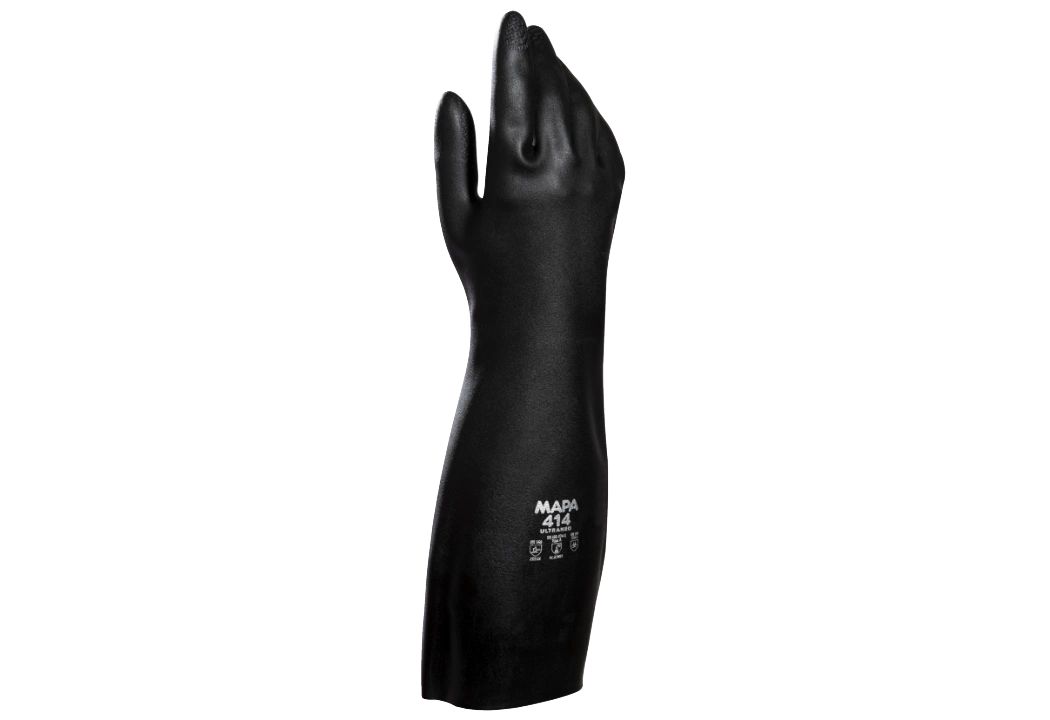 Mapa ULTRANEO 414 Black Polychloroprene Work Gloves, Size 9