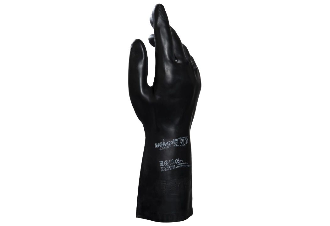 Mapa ULTRANEO 420 Black Natural Latex, Polychloroprene Work Gloves, Size 8