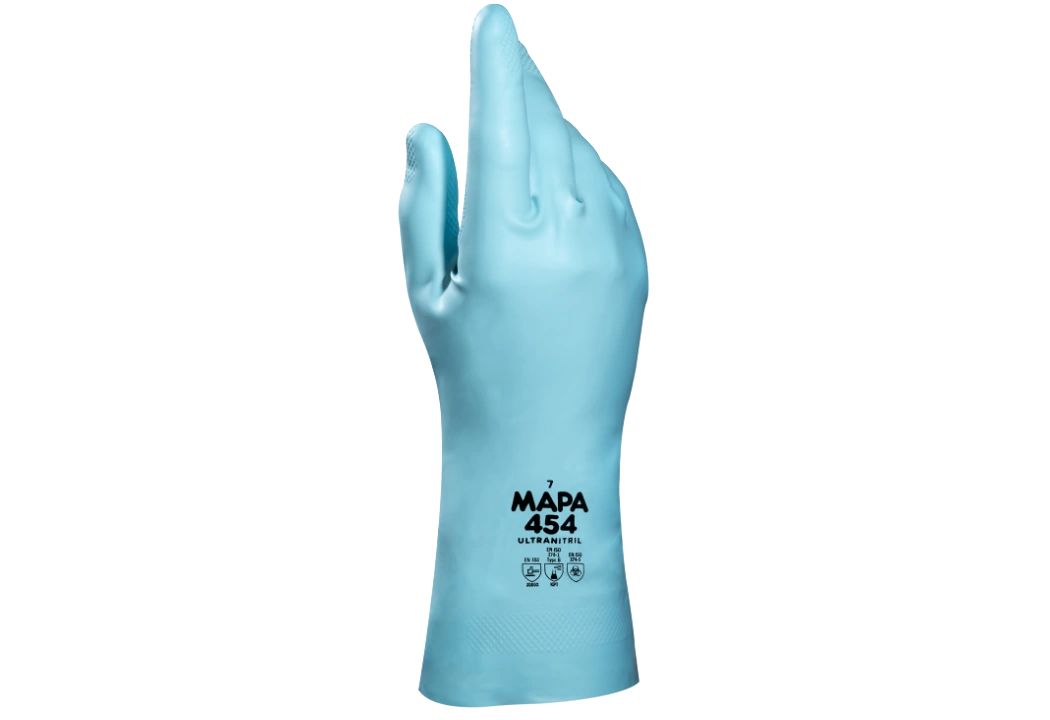 Mapa ULTRANITRIL 454 Blue Nitrile Work Gloves, Size 9