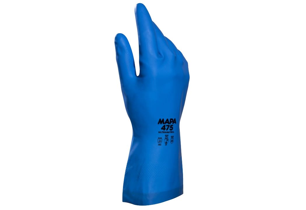 Mapa ULTRANITRIL 475 Blue Nitrile Work Gloves, Size 6