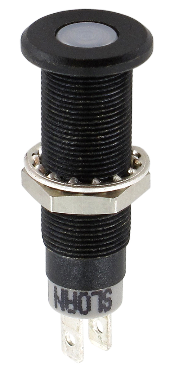 Sloan 3448 Series, Black Panel Mount Indicator, FASTON Termination 5V, IP68, 8.2 x 7.6 mm