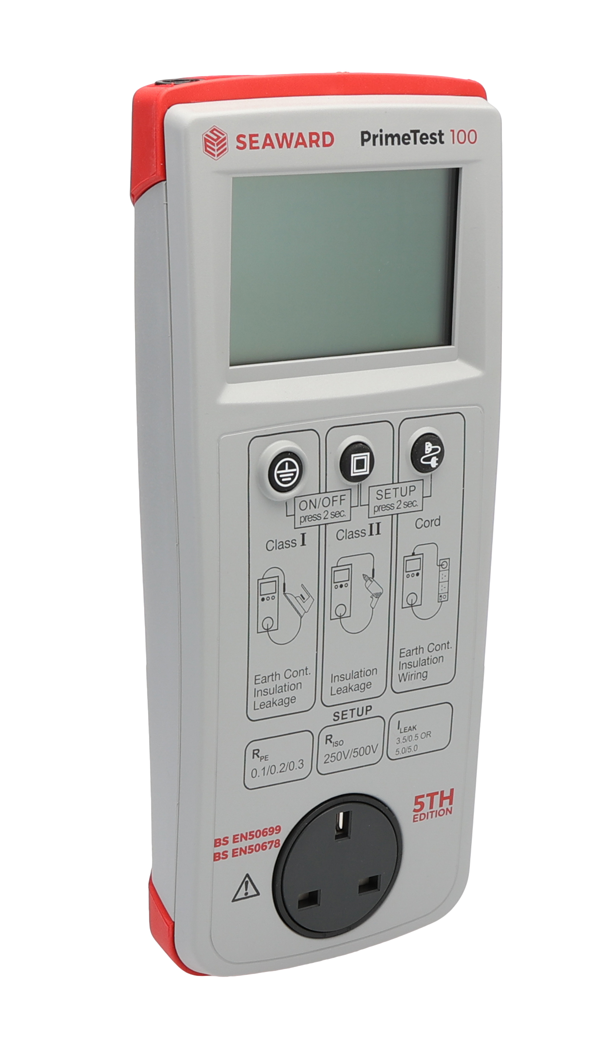 344a911 Seaward PrimeTest 100 UK PAT Tester, Class II, Class I Test Type, UKAS