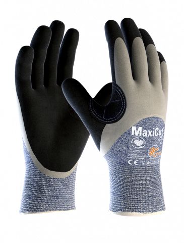 ATG Maxicut Blue Polyester Work Gloves, Size 9, NBR Coating
