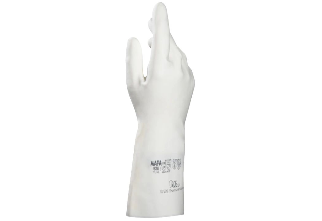 Mapa VITAL 520 White Natural Latex Work Gloves, Size 7