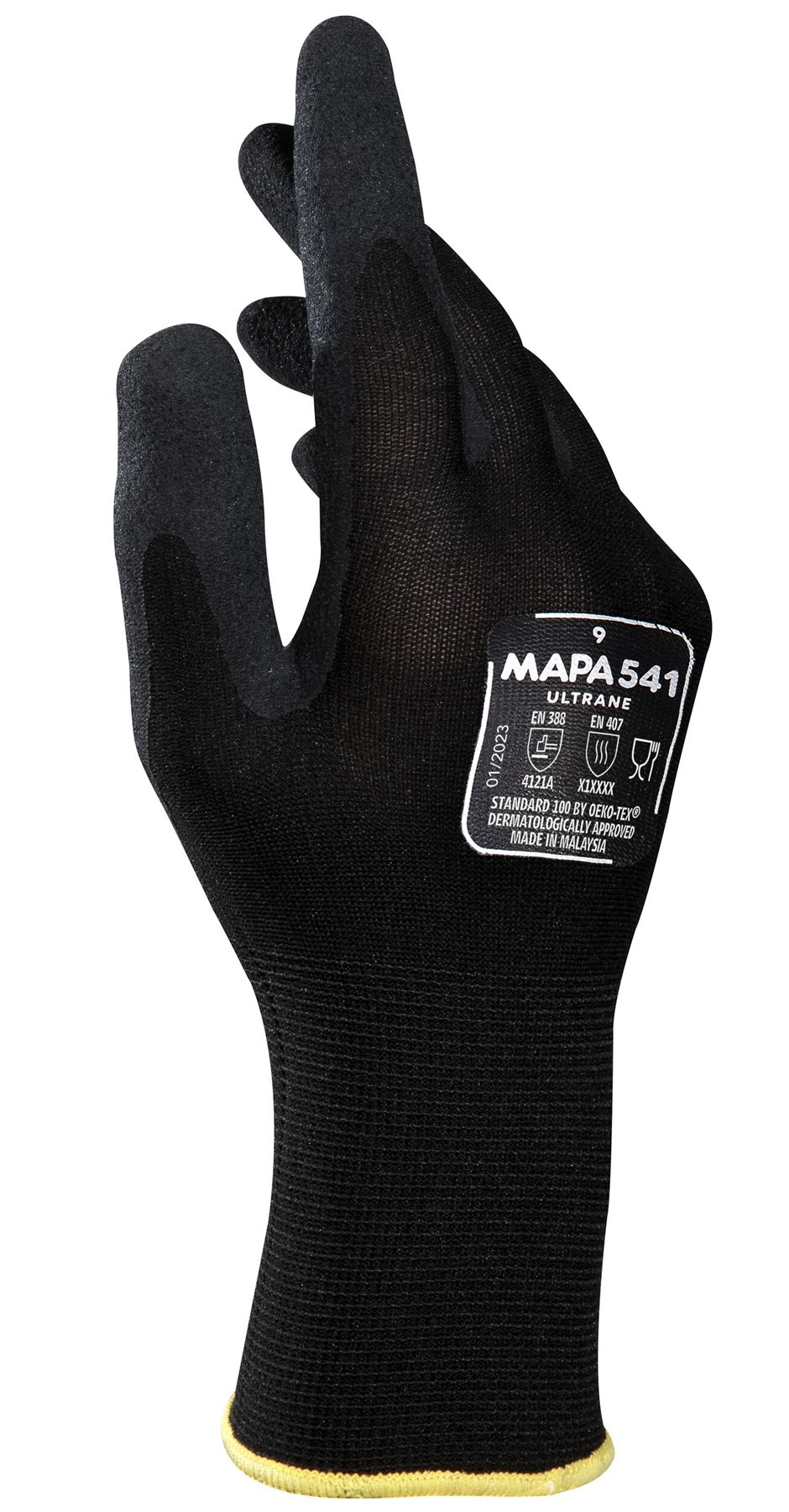 Mapa ULTRANE 541 Black Nitrile Work Gloves, Size 11, Nitrile Coating