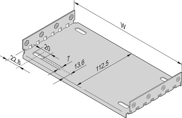 nVent SCHROFF 34563 Series Mounting Plate for Use with EuropacPRO family, M4 x 6 Thread 431.35 mm 112.5 mm 431.35mm