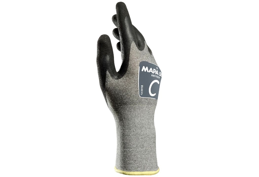 Mapa KRYTECH 585 Black, Grey High Density Polyethylene Cut Resistant Gloves, Size 9, Nitrile Coating