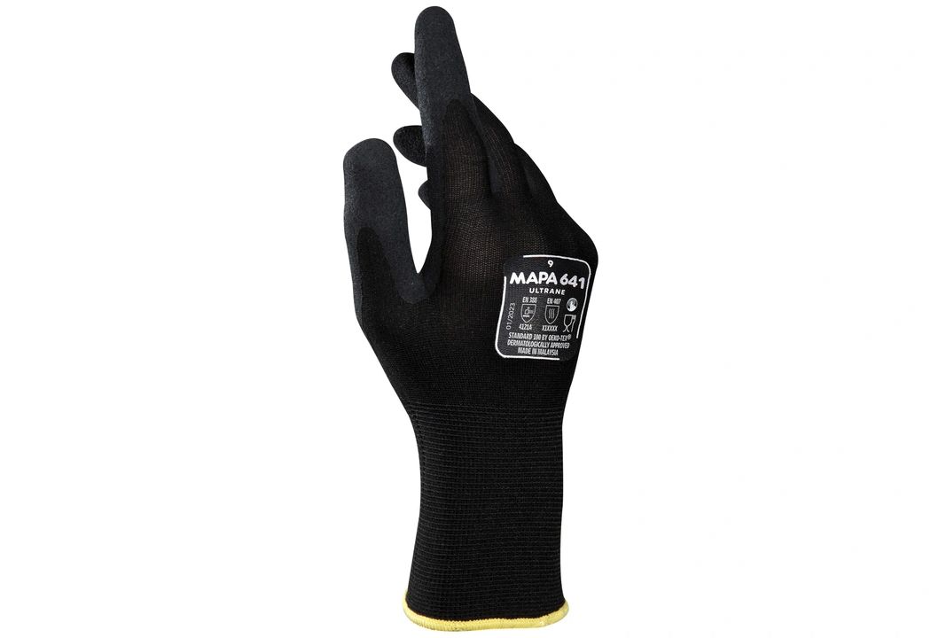 Mapa ULTRANE 641 Black Nitrile Foam Work Gloves, Size 11