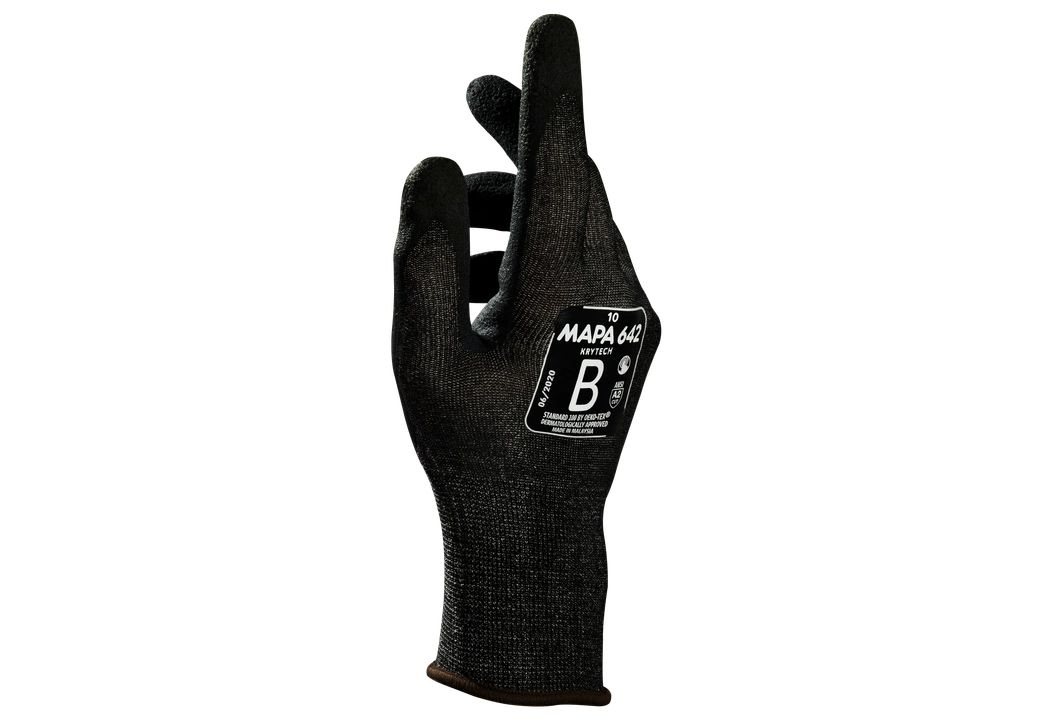 Mapa KRYTECH 642 Black, Grey Nitrile Foam Work Gloves, Size 11