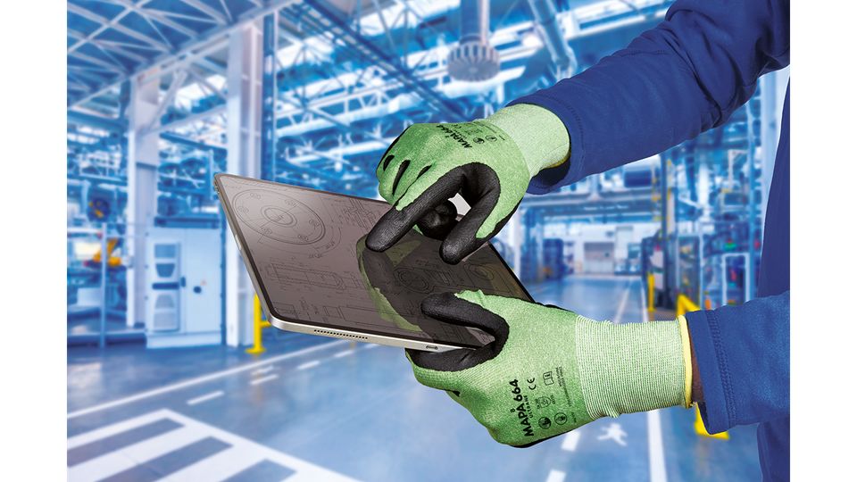 3466400-11 Mapa ULTRANE 664 Green Nitrile Foam Work Gloves, Size 11