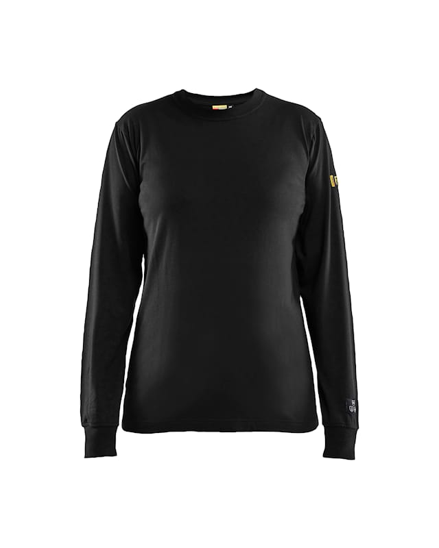 Blaklader Black Cotton, Fibre, Modacrylic Long Sleeve Sleeve T-Shirt XS