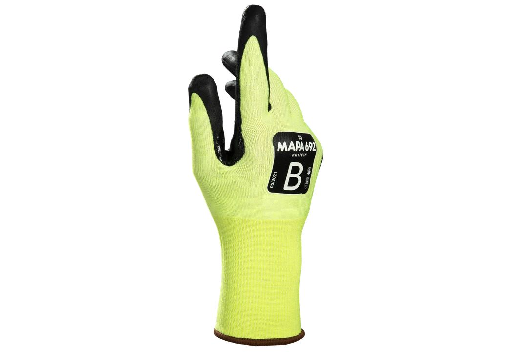Mapa KRYTECH 692 Yellow Nitrile Foam Work Gloves, Size 11, Nitrile Foam Coating