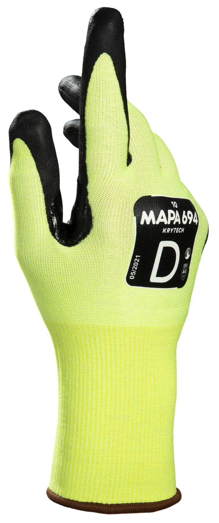 Mapa KRYTECH 694 Yellow Nitrile Work Gloves, Size 11