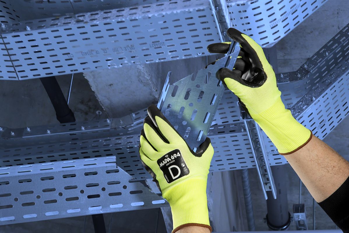 34694011 Mapa KRYTECH 694 Yellow Nitrile Work Gloves, Size 11