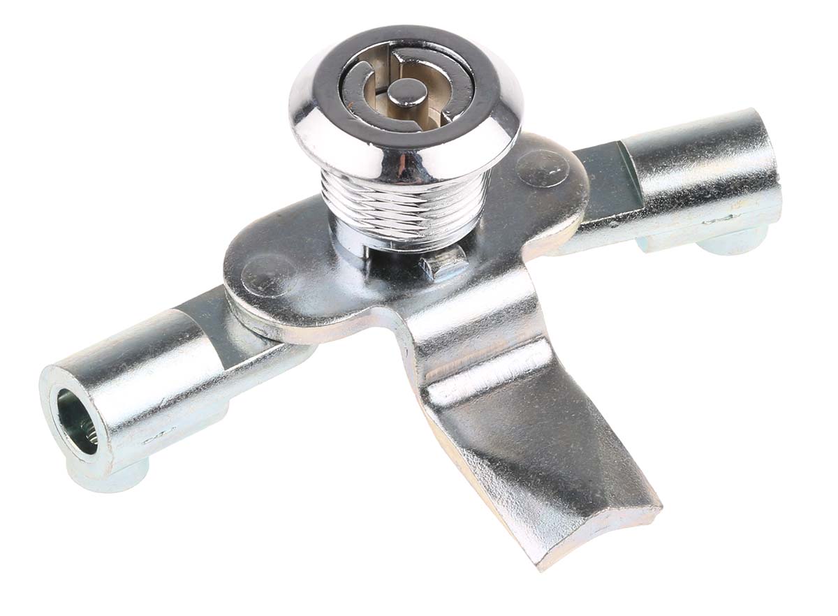 348-7078 Steinbach & Vollman Zinc Three Point Lock, 14 mm Panel-to-Tongue 20.2 x 20.2 mm, Key Unlock