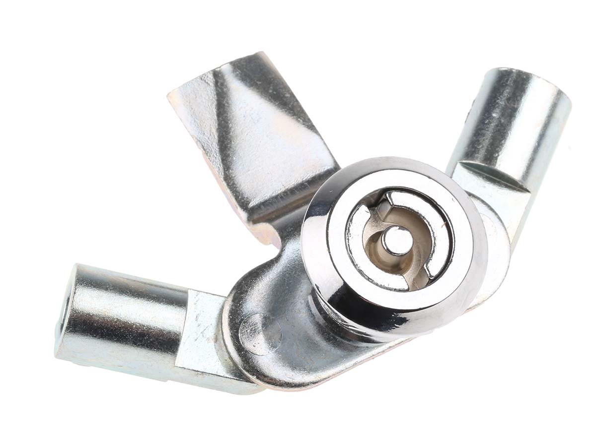 348-7078 Steinbach & Vollman Zinc Three Point Lock, 14 mm Panel-to-Tongue 20.2 x 20.2 mm, Key Unlock