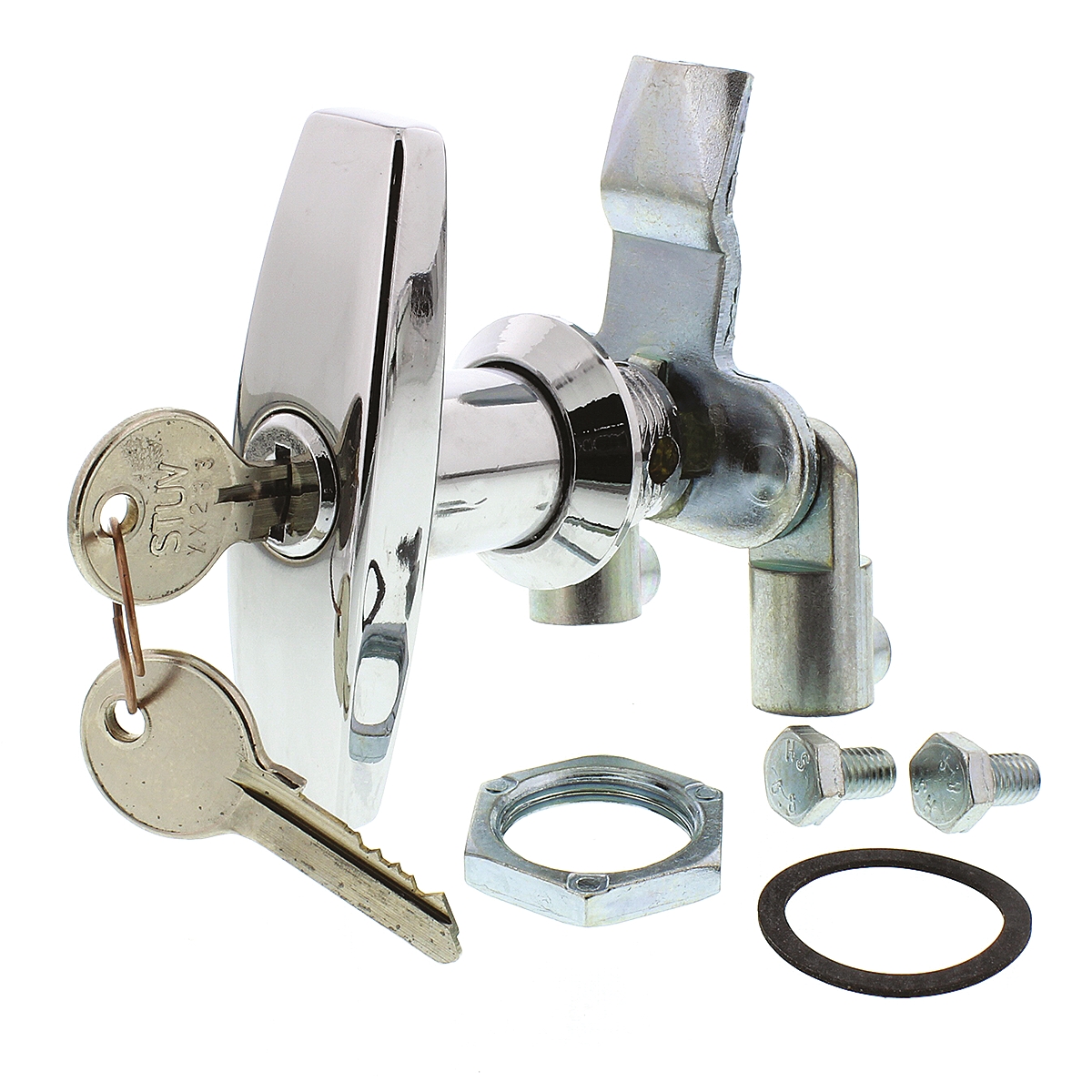 348-7731 Steinbach & Vollman Silver Die Cast Zinc Locking Handle, T-Handle