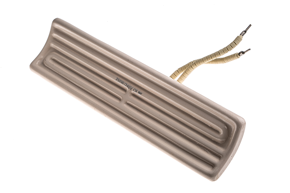 348-8936 RS PRO Ceramic Heating Element, 245 mm, 60 mm, Ceramic Heating Element, 250 W, 230V ac