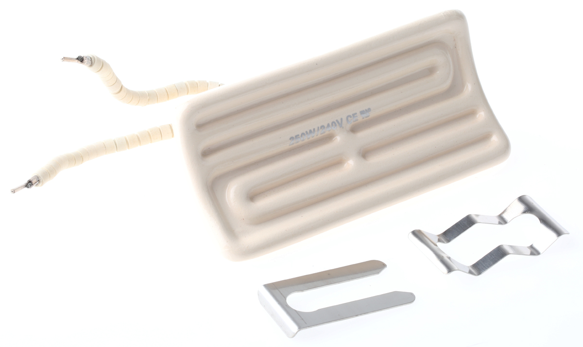 RS PRO Ceramic Heating Element, 122 mm, 60 mm, Ceramic Heating Element, 250 W, 230V ac