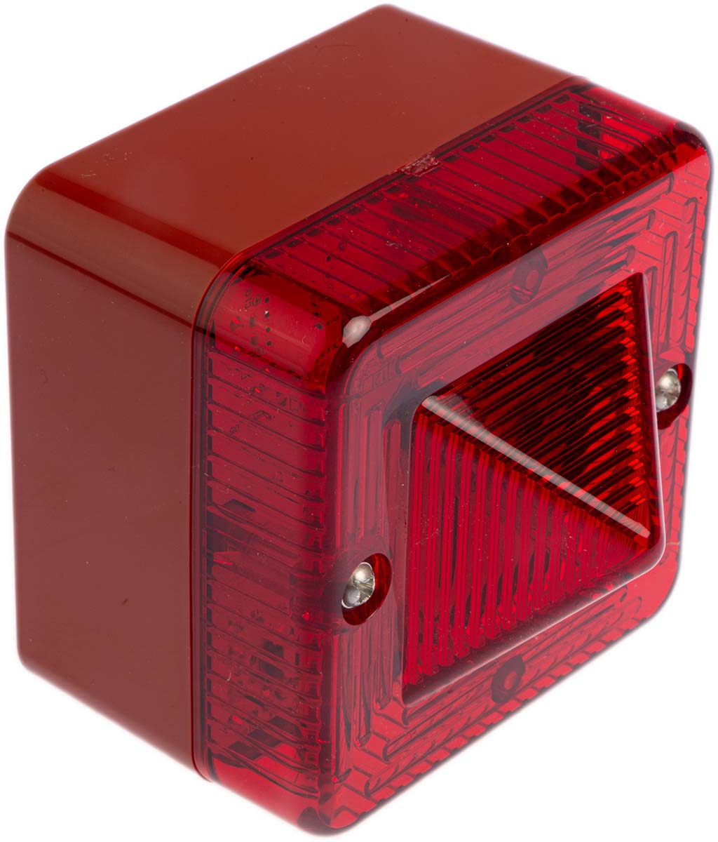 l101xdc024br-r e2s L101X Series Red Flashing Beacon 230V ac/dc, Xenon Bulb Surface, IP66