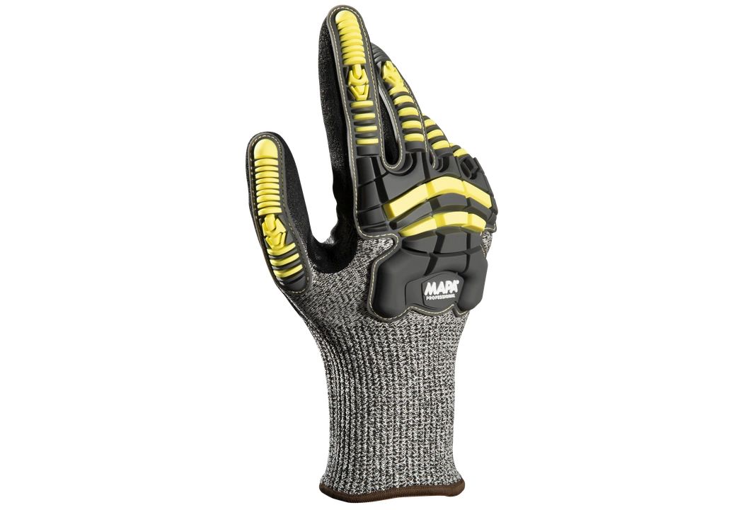 Mapa EXONIT 853 Black, Grey, Yellow Nitrile Work Gloves, Size 9