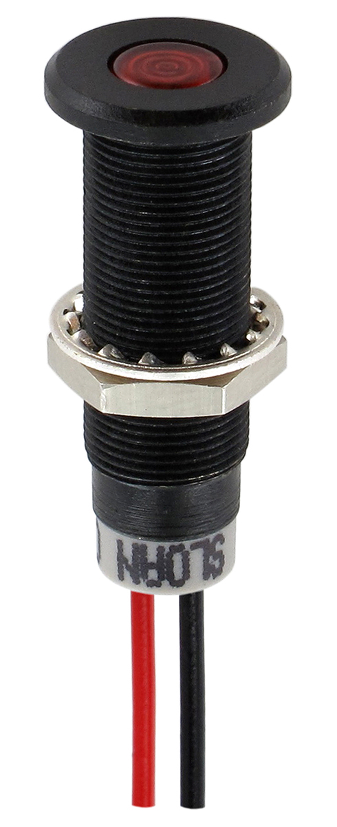 Sloan Red Panel Mount Indicator, 28V, 5 V, Lead Wire Termination, IP68