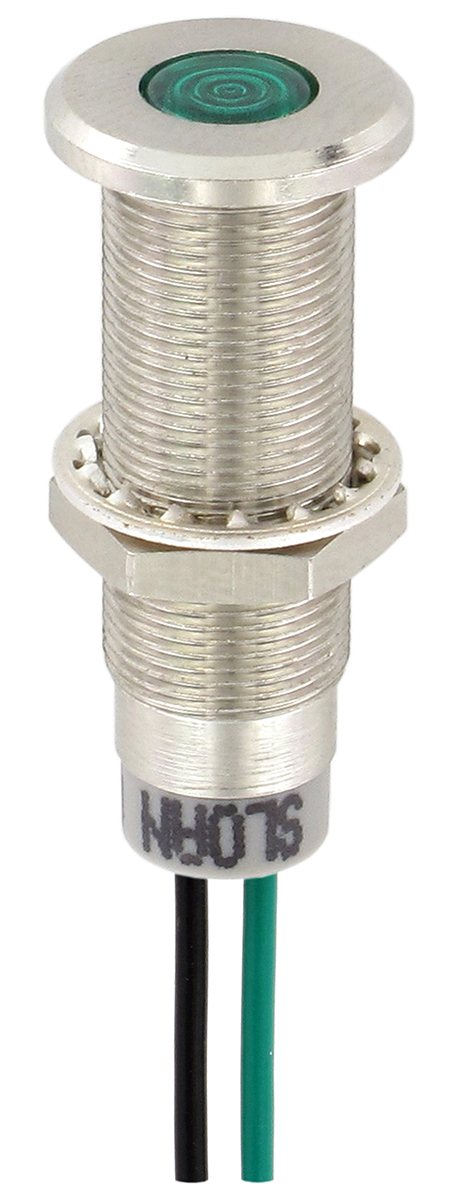 Sloan 3488 Series, Green Panel Mount Indicator, Lead Wire Termination 5V, IP68, 8.2 x 7.6 mm