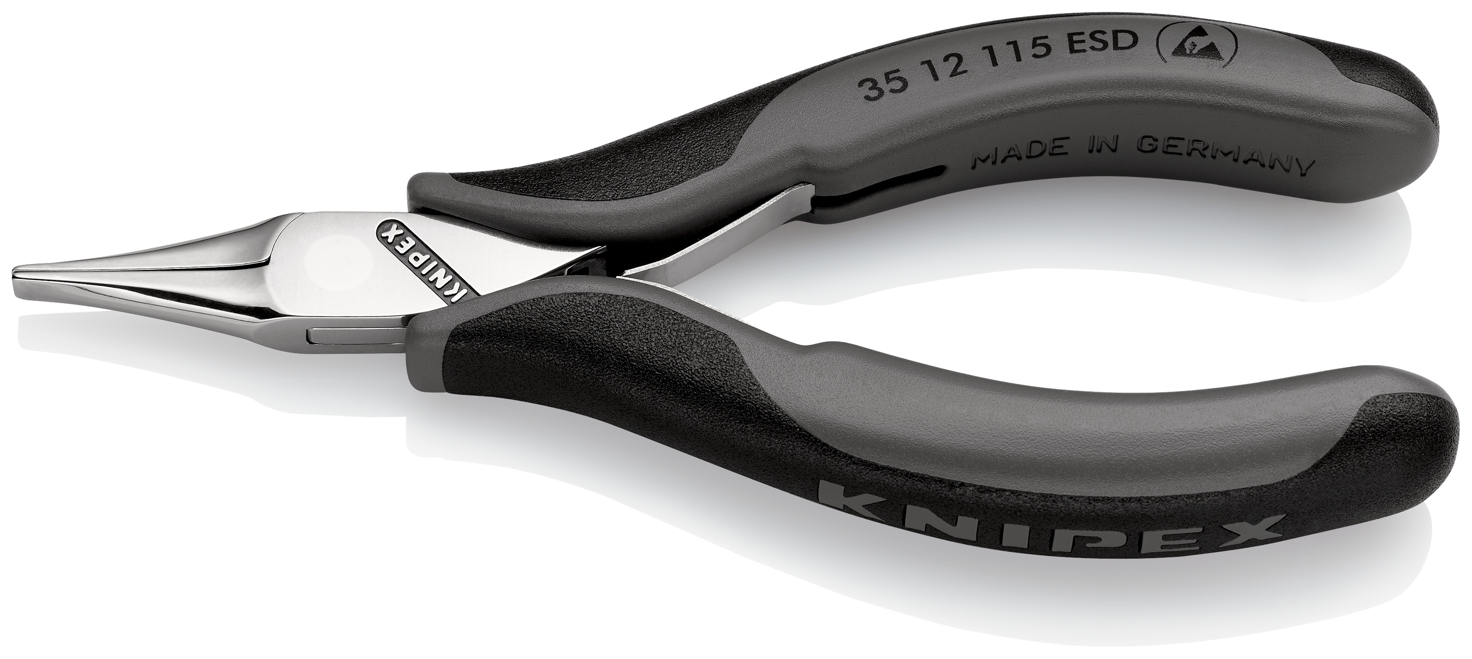 Knipex 35 12 1-Piece Flat Nose Plier, 115mm Overall, 22.5mm Jaw ESD Safe