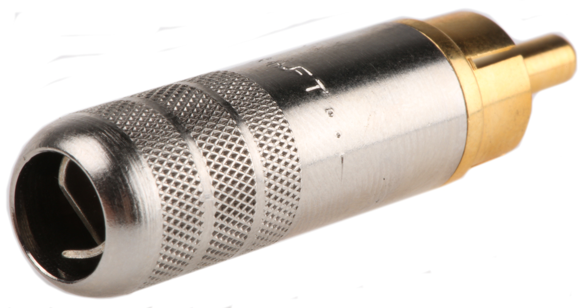 3502aau Switchcraft Natural Straight Cable RCA Plug, Gold, 6A