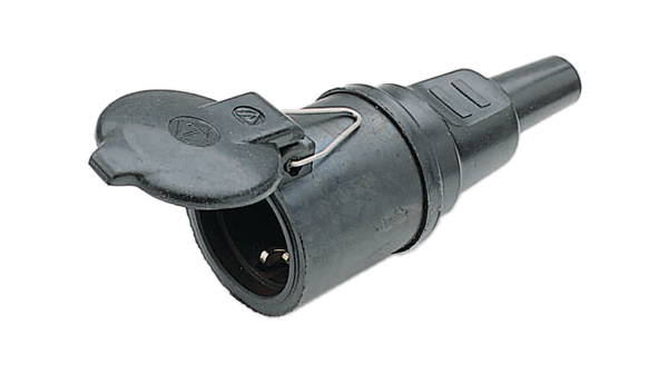 Nelco Germany Mains Plug & Socket Black, 16A, Cable Rubber
