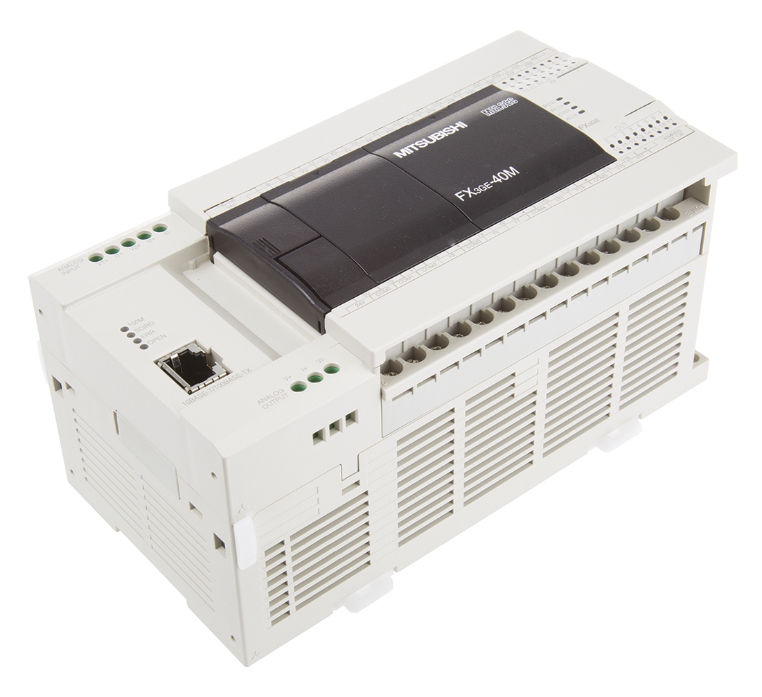 Mitsubishi FX3GE Series PLC CPU for Use with FX3 Series, Relay Output, 24-Input, DC Input