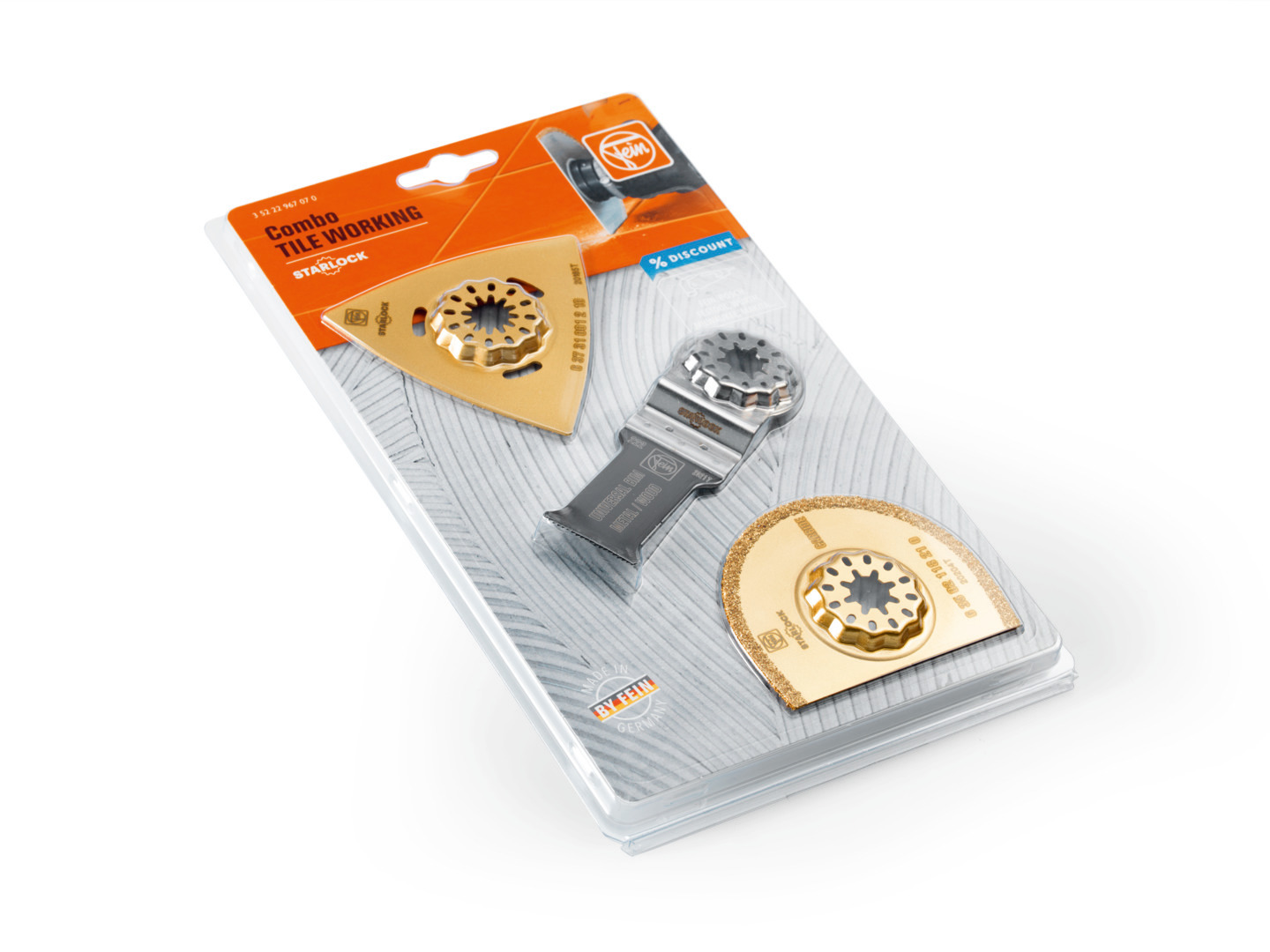 35222967070 FEIN 3-Piece Oscillating Blade Set for use with Multitools with star lock mounting