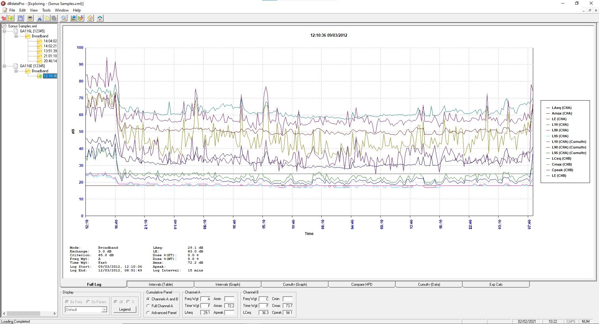 Castle Noise Meter Software for Use with Castle Sonik and Sonus sound level meters