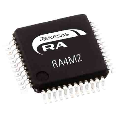 Renesas Electronics, 32 bit ARM Cortex M33, RA4M2 Microcontroller, 100 MHz, 512kB FLASH, EEPROM, 48-Pin QFP