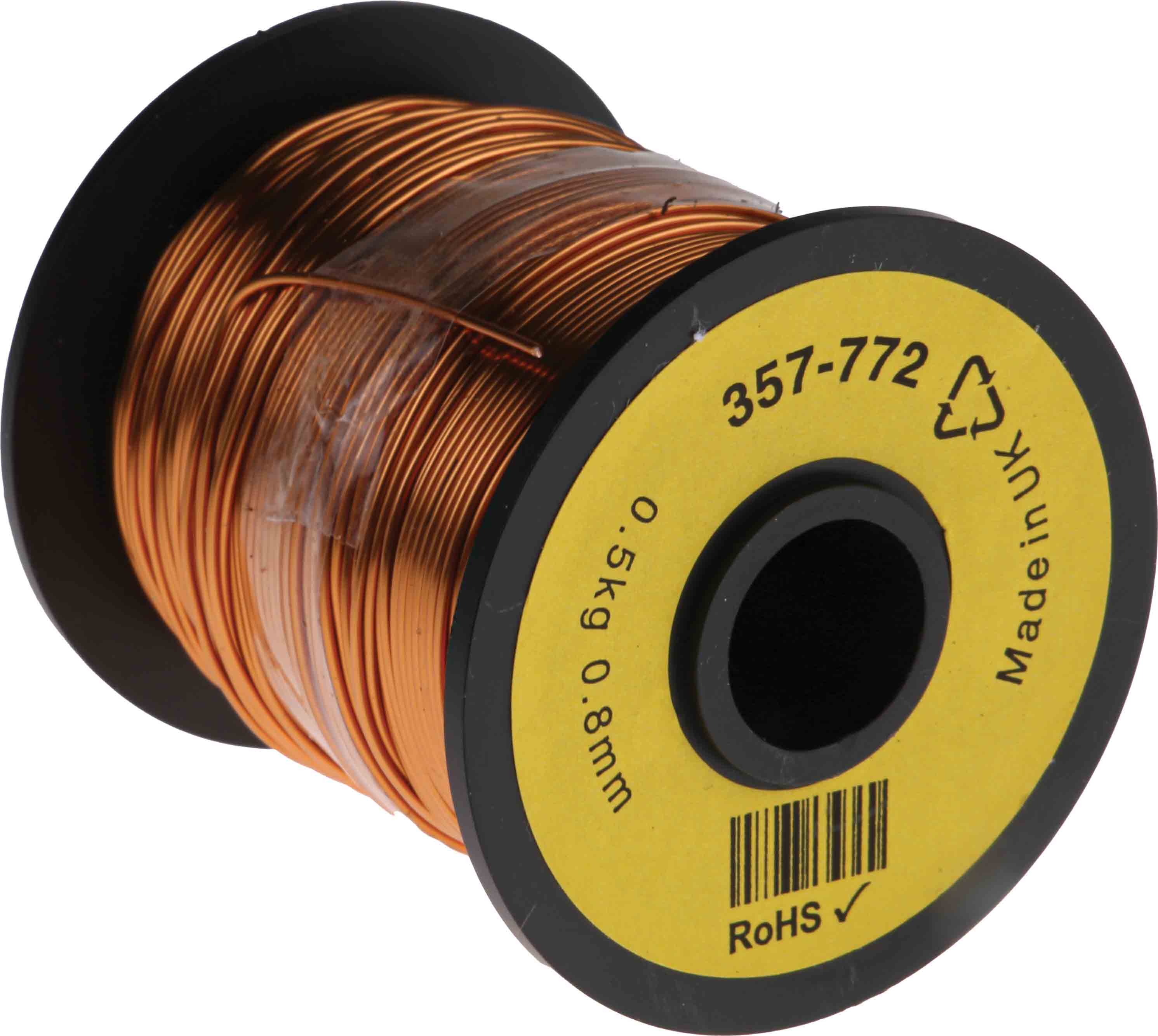 RS PRO  0.87 mm OD Enamelled  Copper Wire 0.8 mm 100 m Reel
