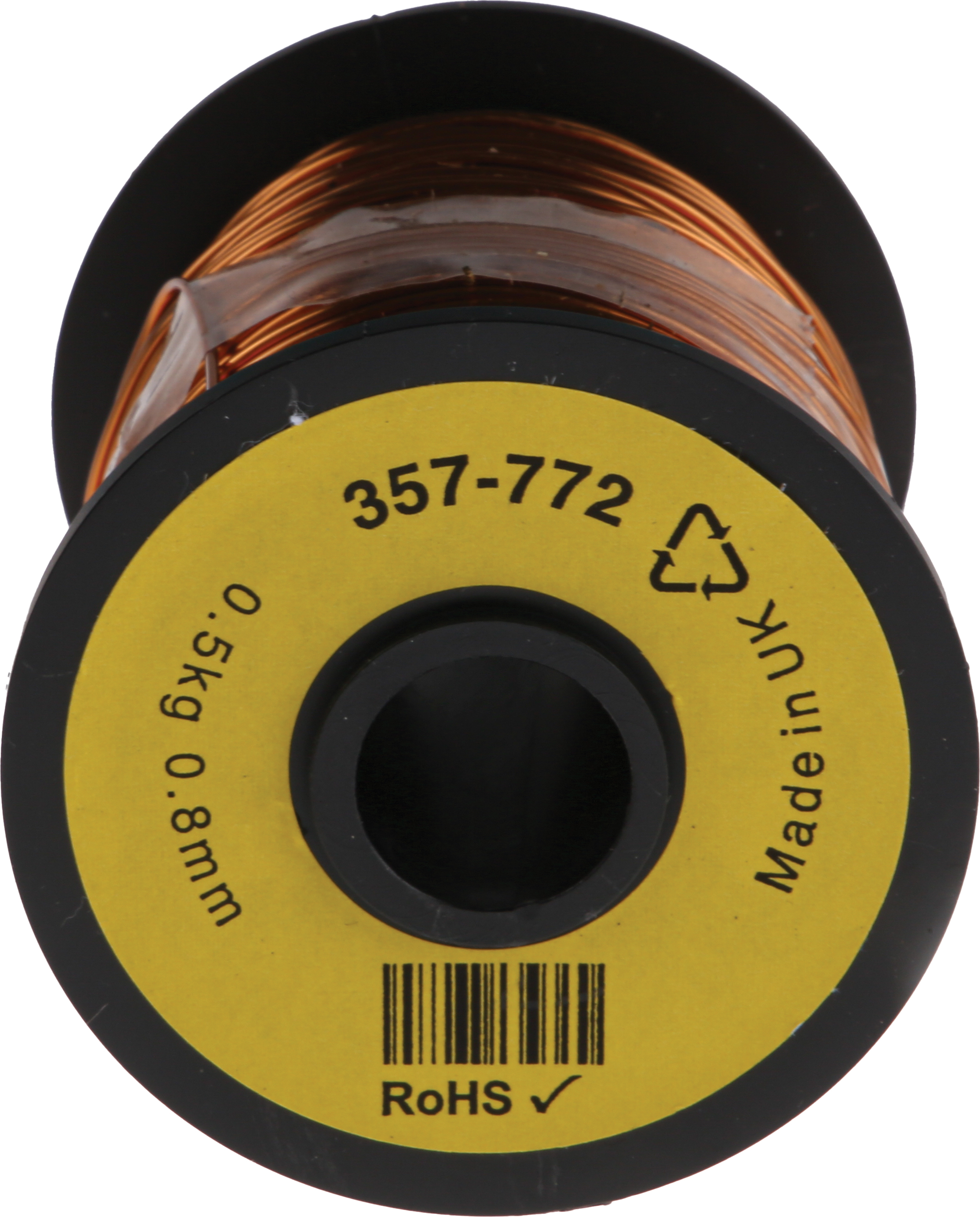 357-772 RS PRO  0.87 mm OD Enamelled  Copper Wire 0.8 mm 100 m Reel