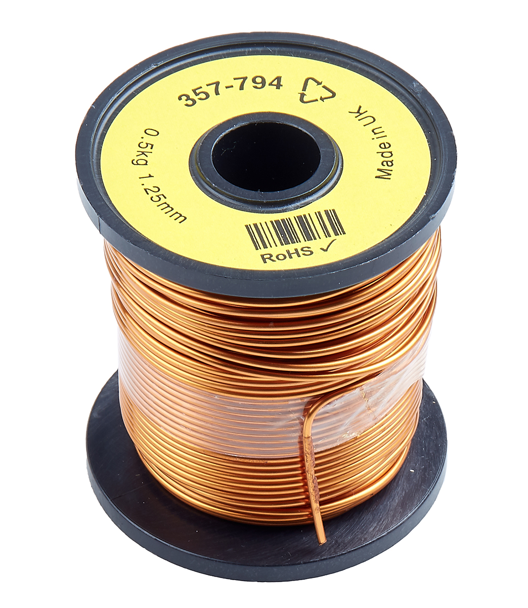 357-794 RS PRO  1.33 mm OD Enamelled  Copper Wire 1.25 mm 40 m Reel