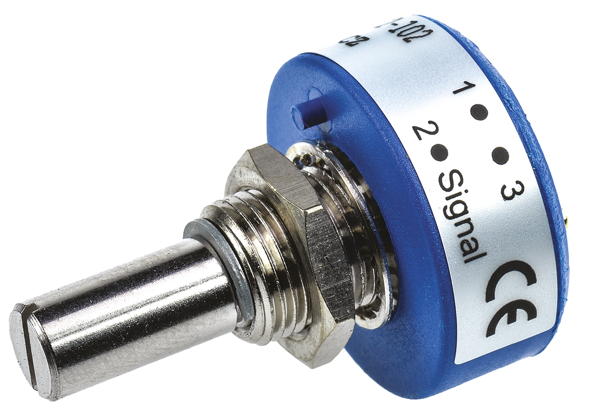 Vishay 357 1 kΩ Rotary Potentiometer 1-Gang Panel Mount, 357B0102MAB251S22