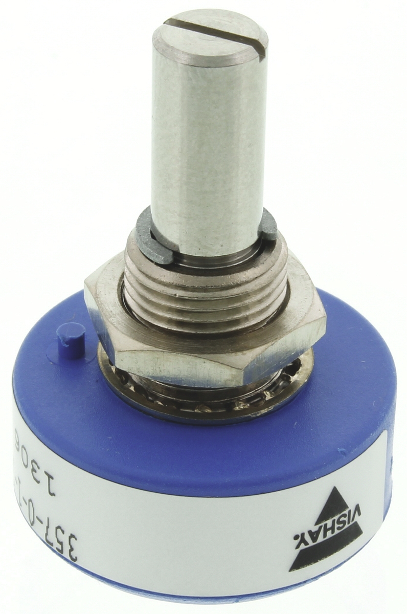 Vishay 357 20 kΩ Rotary Potentiometer 1-Gang Panel Mount, 357B0203MAB251S22