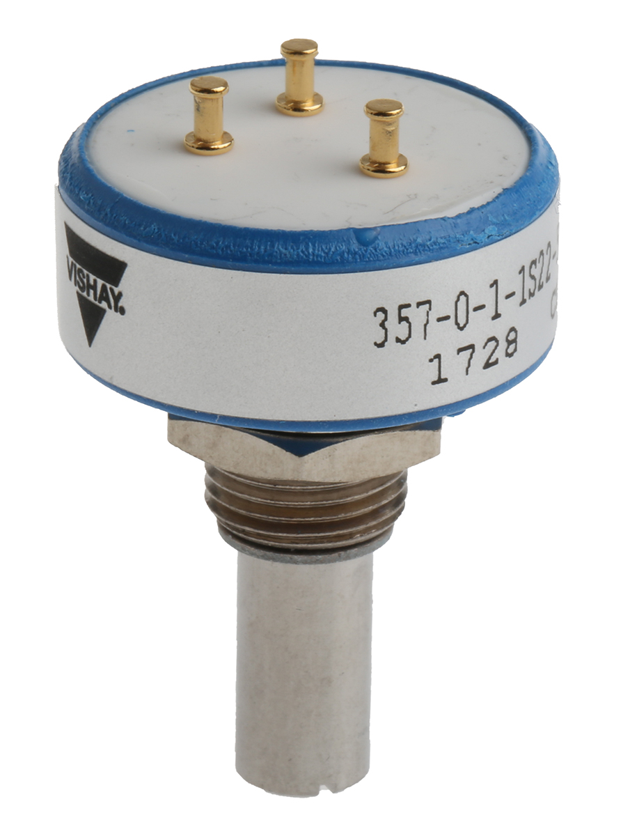 Vishay 357 5 kΩ Rotary Potentiometer 1-Gang Panel Mount, 357B0502MAB251S22