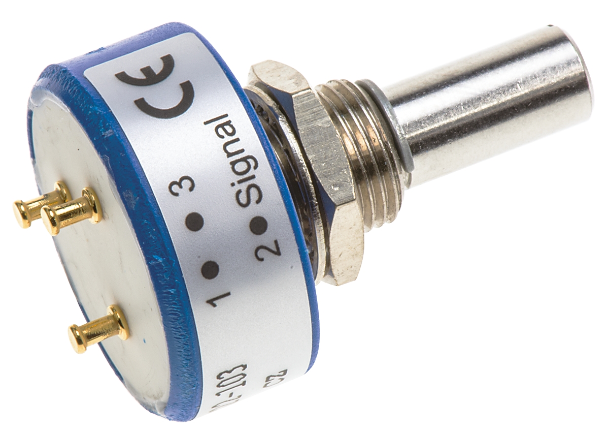 357b2103mab251s22 Vishay 357 10 kΩ Rotary Potentiometer 1-Turns 1-Gang Panel Mount, 357B2103MAB251S22
