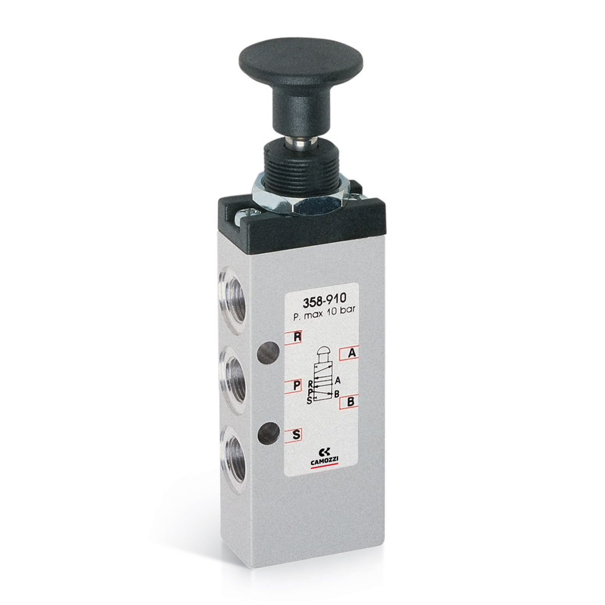Camozzi Knob Pneumatic Manual Control Valve 3 Series, G, 358-915